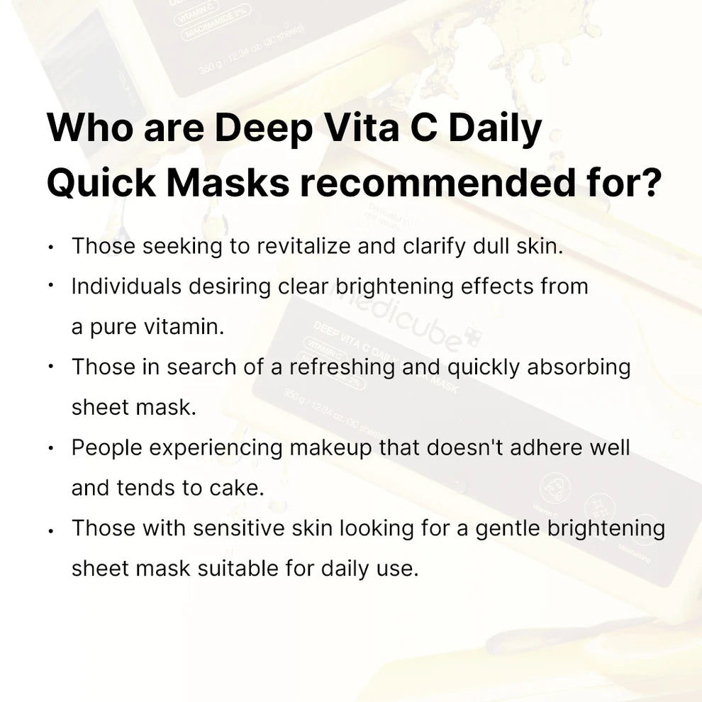 Medicube Deep Vita C Daily Quick
Masks 350g 30 Sheets