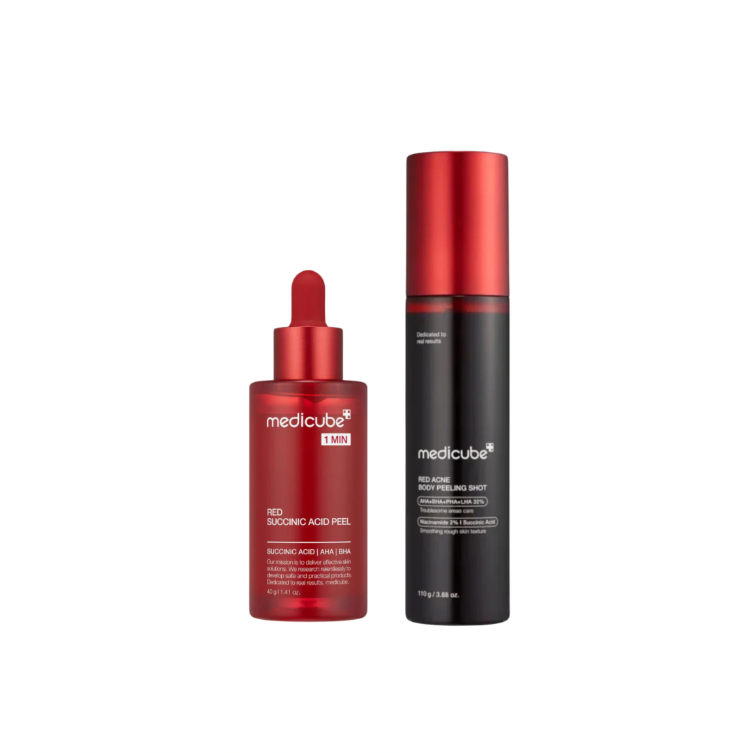 Medicube , Red Acne Succinic Acid Peel set for face and body , Full size