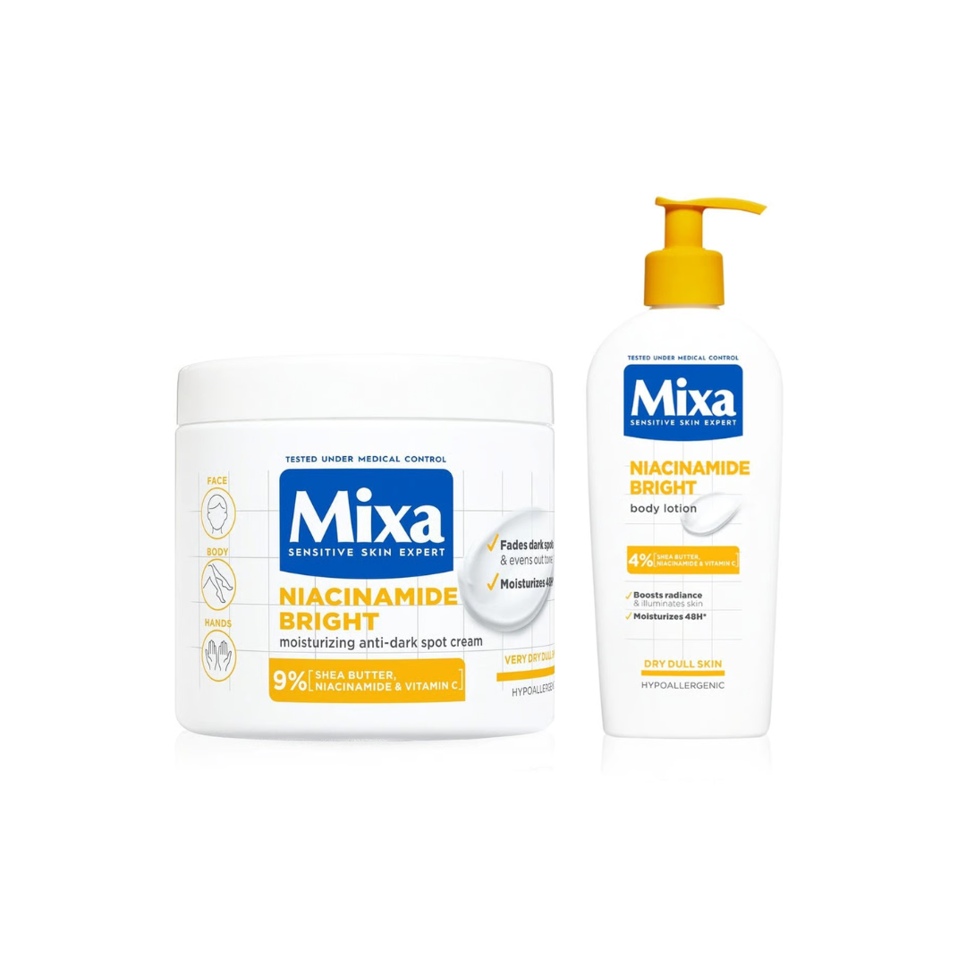 Mixa Niacinamide Bright Moisturizing Anti-Dark Spot Cream 400ml & Lotion 250ml