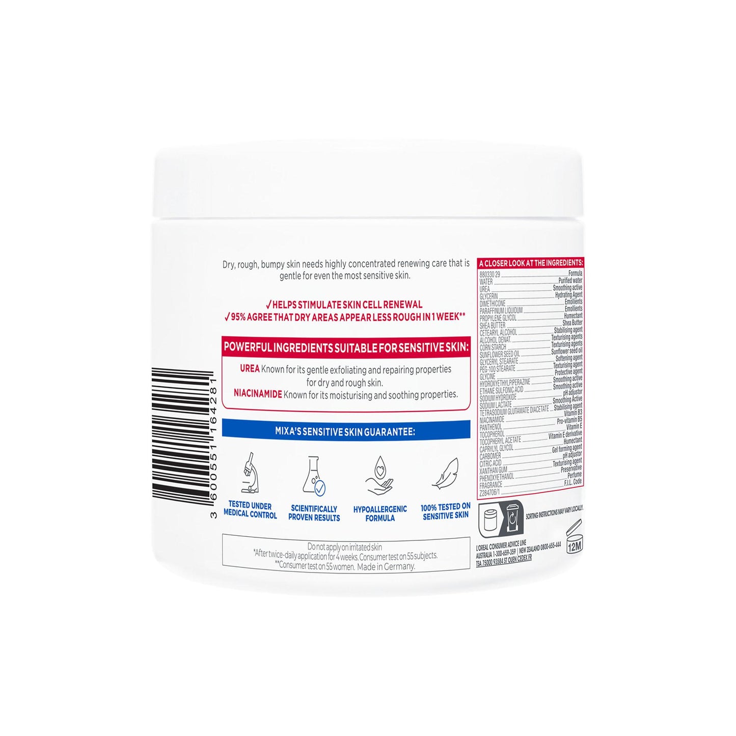 Mixa Urea Cica Repair+ 10% Renewing Cream 400ml