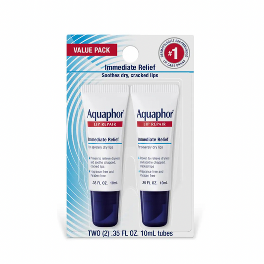 Aquaphor Lip Repair Immediate Relief Fragrance Free 2 Tubes 10 ml Each