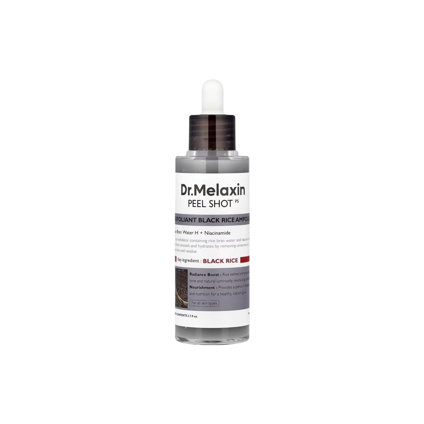 Dr. Melaxin Peel Shot Exfoliant Black Rice Ampoule For All Skin Types (80 ml)