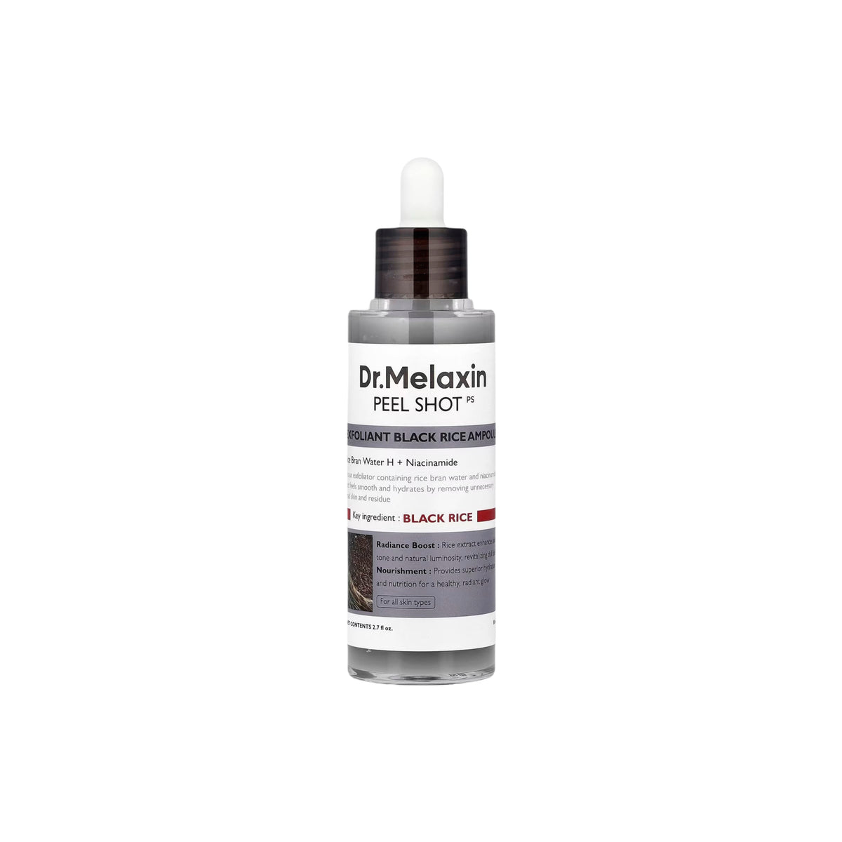 Dr.Melaxin Peel Shot Exfoliant Black Rice Ampoule For All Skin Types (80 ml)