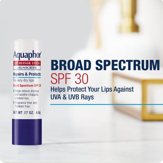 Aquaphor Lip Repair Stick + Sunscreen SPF 30 Fragrance Free 4.8 g
