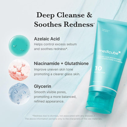 Medicube Azelaic Acid Niacinamide Deep Foam Cleanser 120g