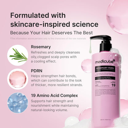 Medicube Rosemary PDRN Full Scalp Care Set of 3 (Shampoo, Conditioner, Scalp serum)