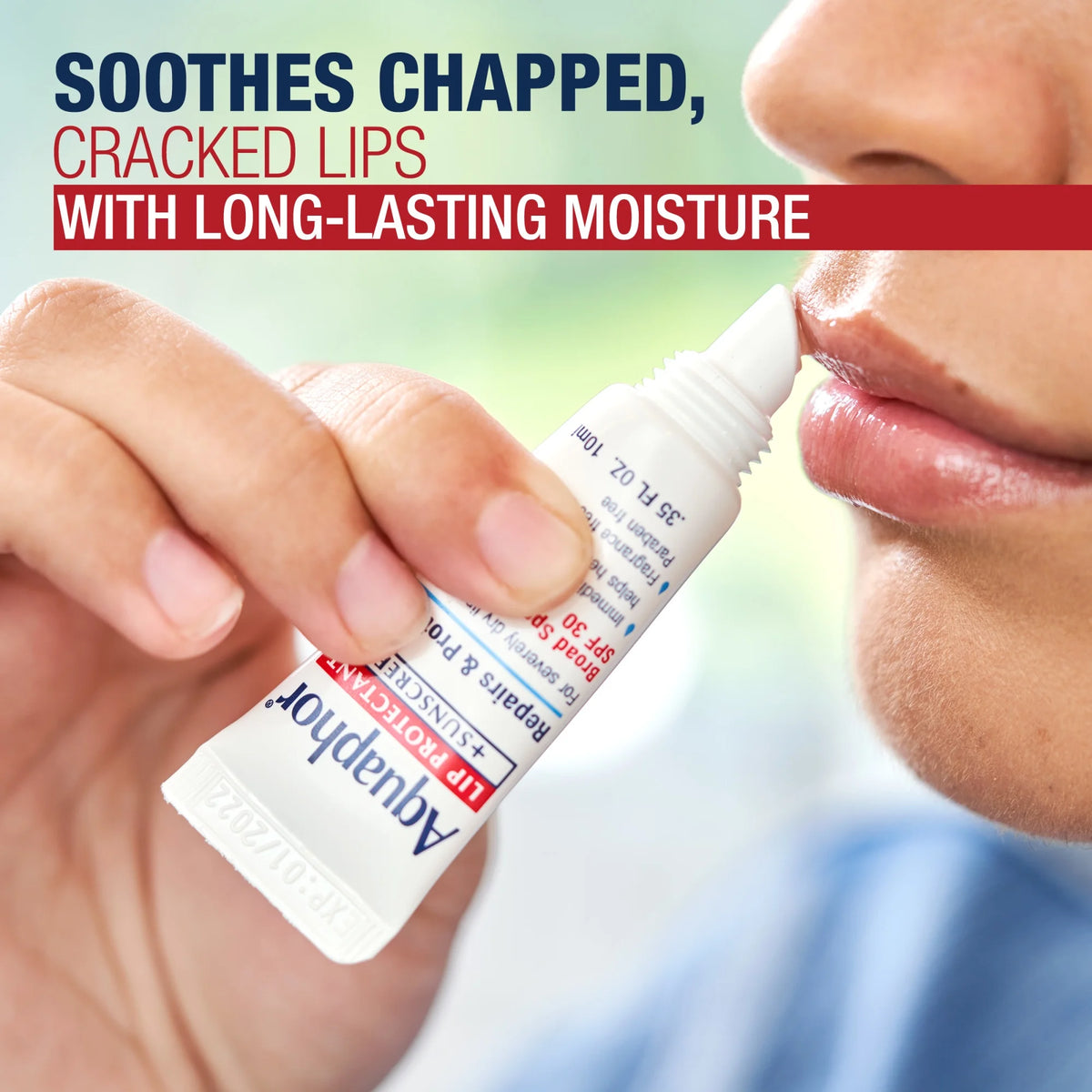 Aquaphor Lip Protectant + Sunscreen SPF 30 Fragrance Free 2 Tubes 10 ml Each
