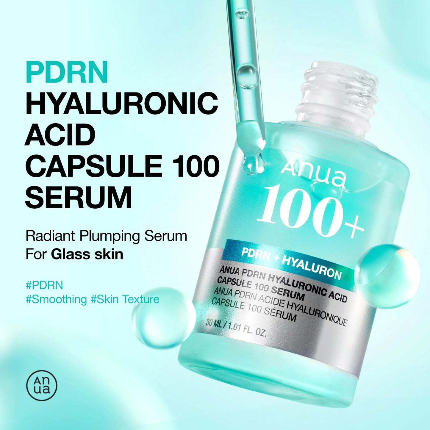 Anua , PDRN 100 Hyaluronic Acid Extra Glow set , Full size , 4 pcs