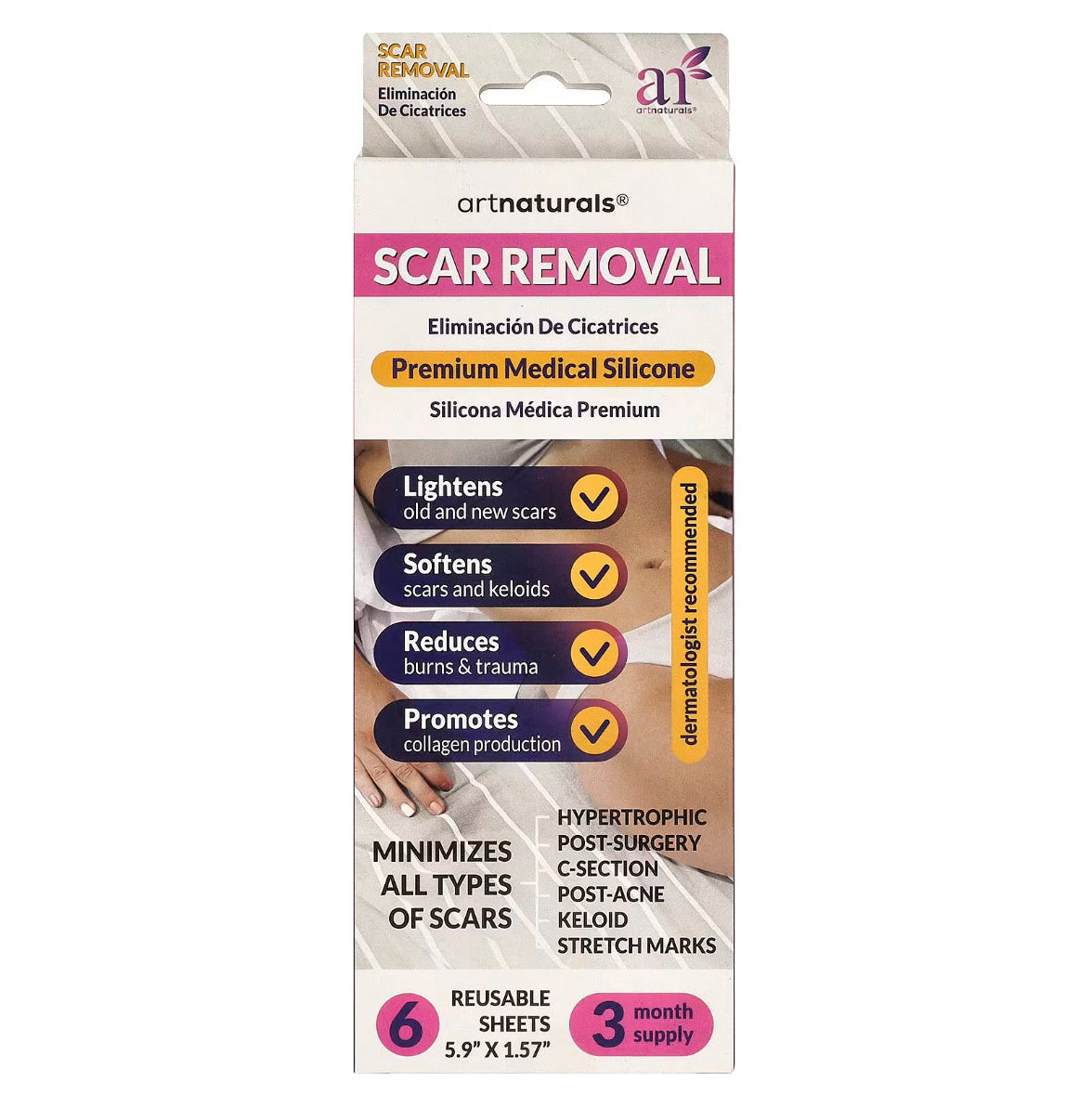 Artnaturals Scar Removal 6 Reusable Sheets