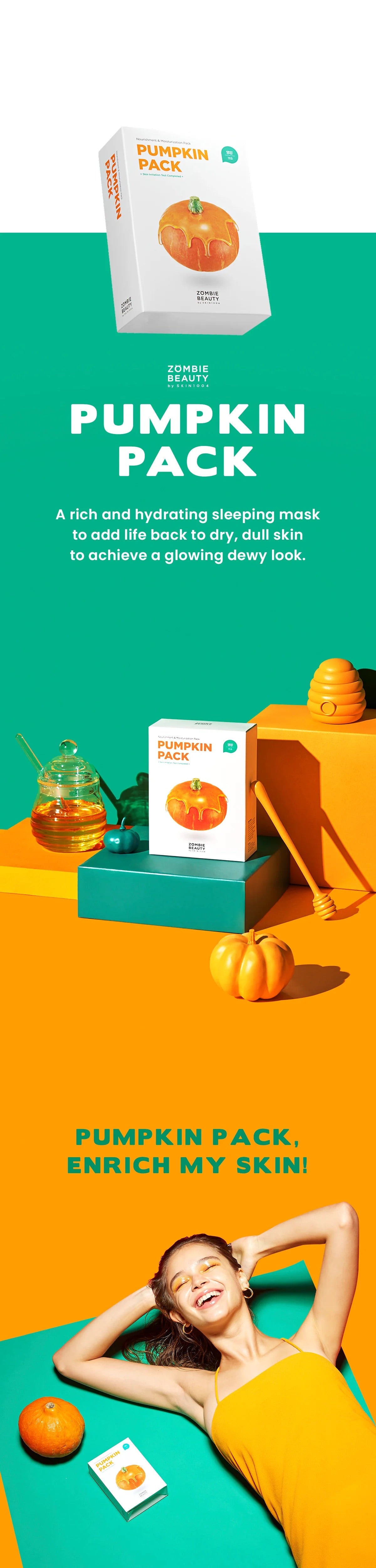SKIN 1004 ZOMBIE BEAUTY Pumpkin Pack 16EA Nourishing Pack
