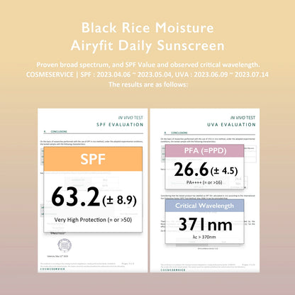 Haruharu Wonder Black Rice Moisture Airyfit Daily Sunscreen 50ml