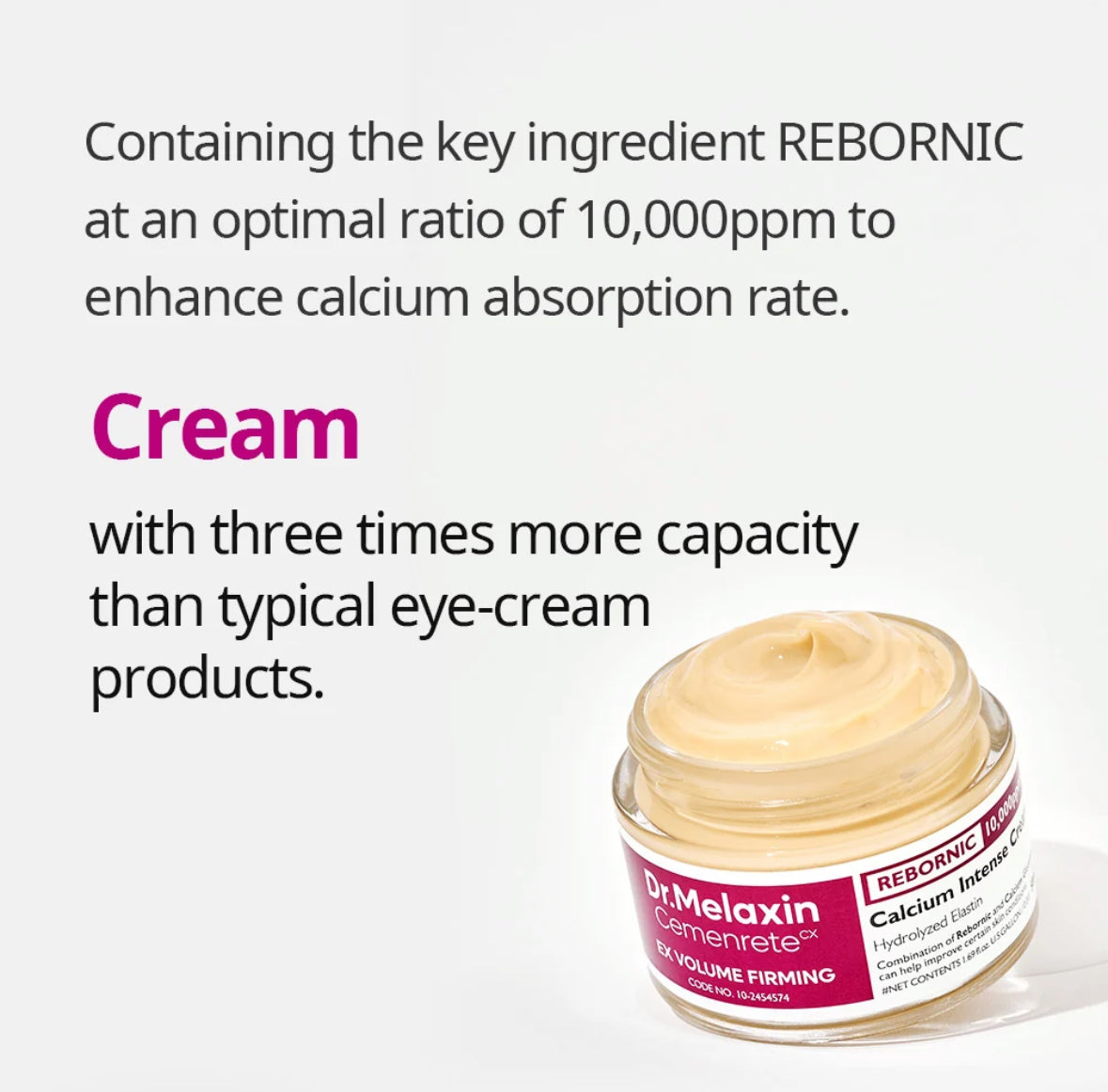 Dr . Melaxin Calcium cx Cemenrete Volume Cream 50g