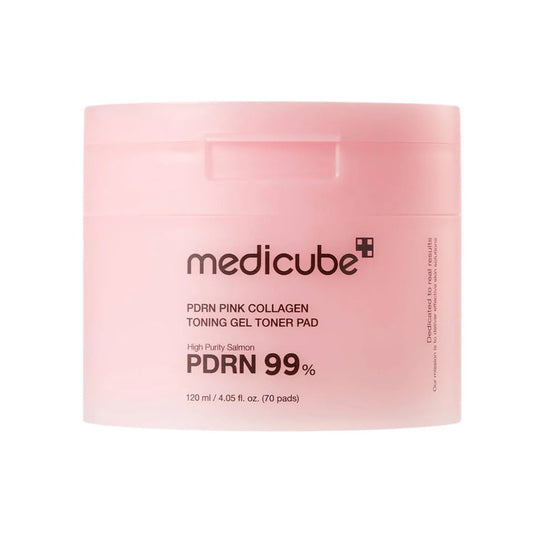 وسادة تونر جل كولاجين وردي من Medicube PDRN، 70 قطعة