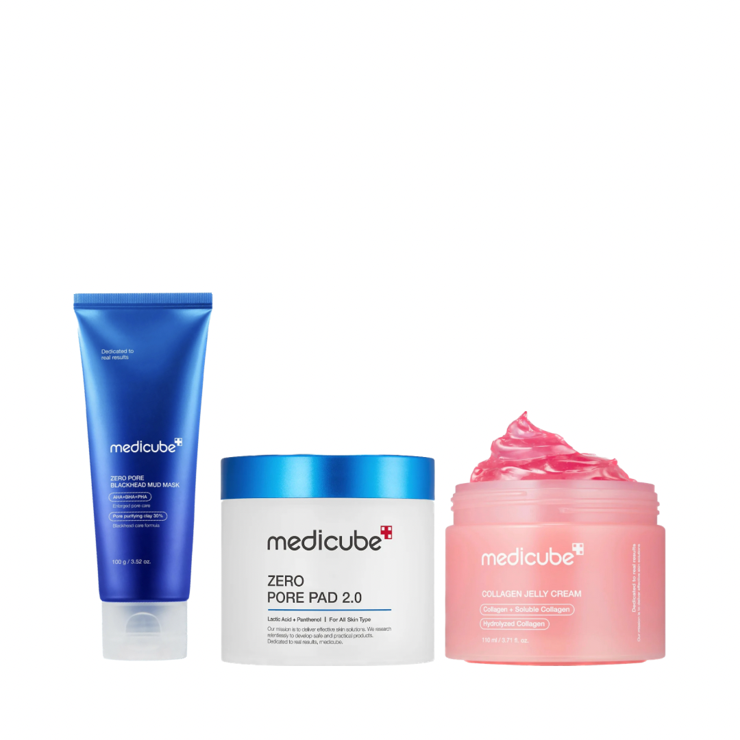 ميديكيوب، مجموعة العناية بالوجه في المنزل، 3 منتجات بالحجم الكامل