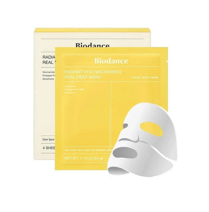 Biodance Radiant Vita Niacinamide Real Deep Mask 1 Box (34g x 4ea)