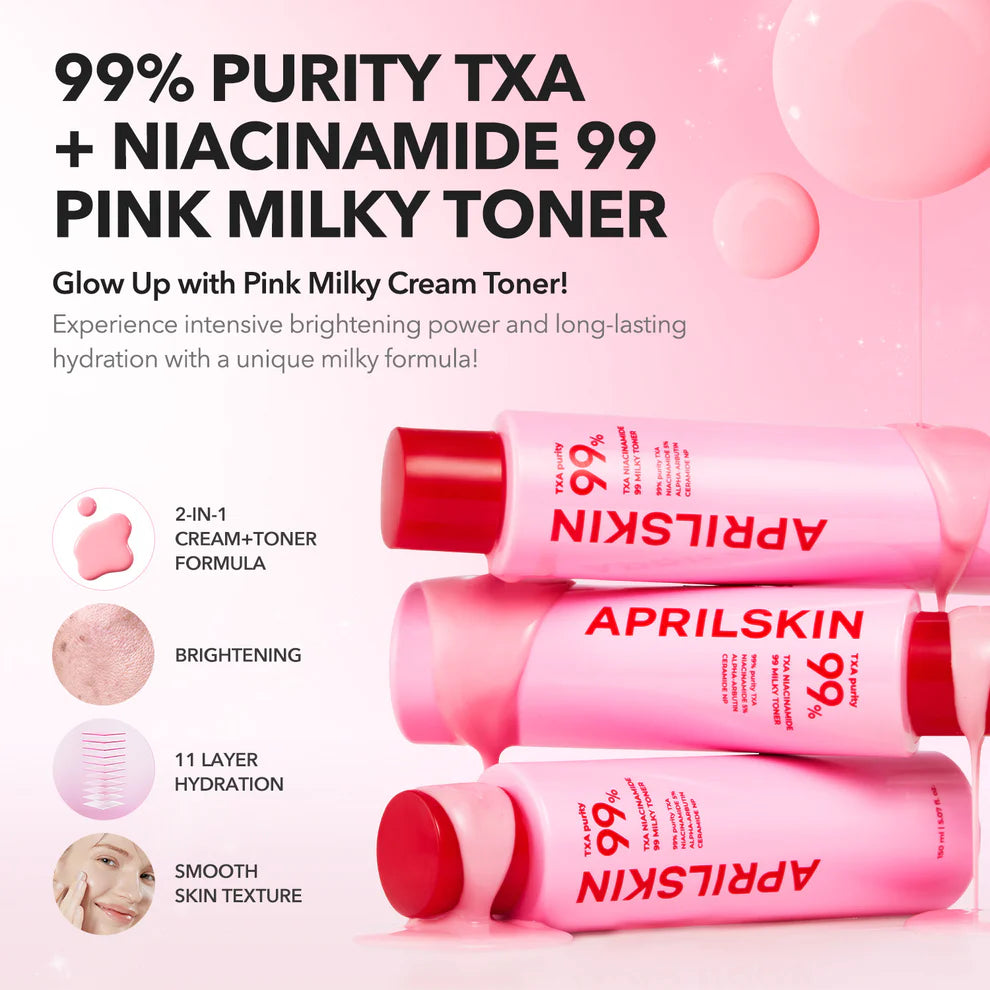 TXA Pink Glow Skincare Set 5 products full sized