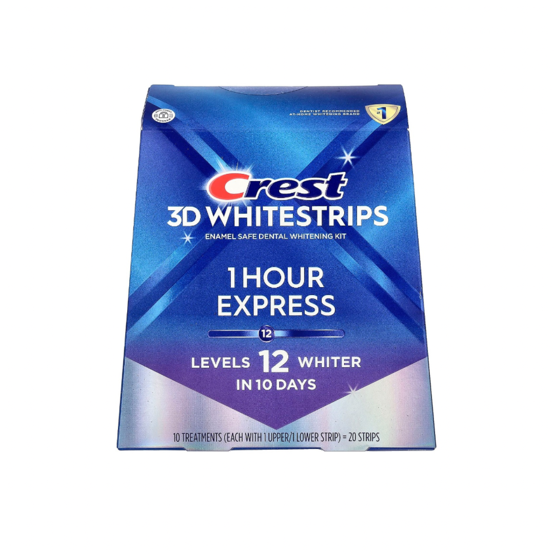 Crest 3D Whitestrips Dental Whitening Kit 1 Hour Express 20 Strips