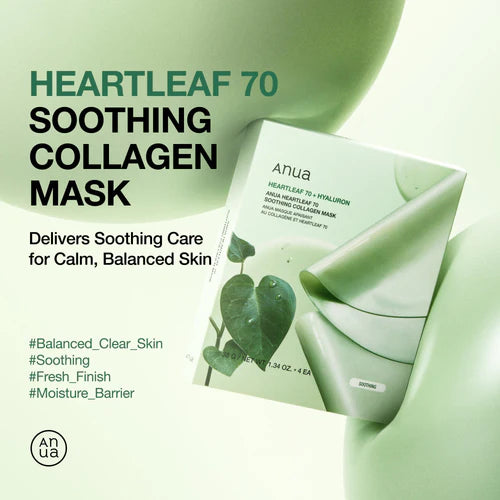Anua Heartleaf 70 Soothing Collagen Mask 4 Sheet