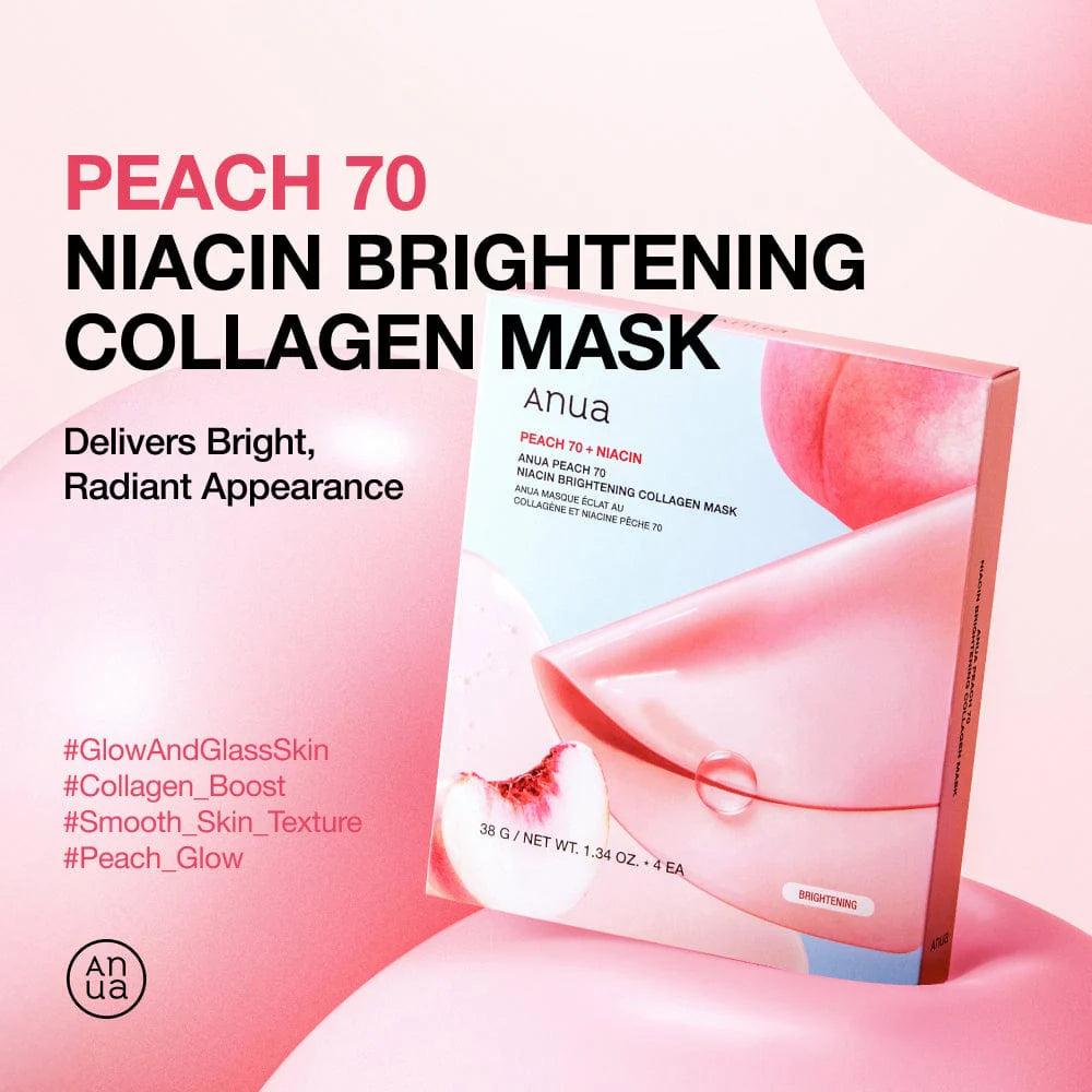 Anua Peach 70 Niacin Brightening Collagen Mask 4 Sheet