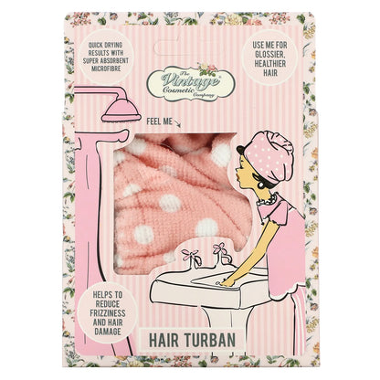 Hair Turban Towel Pink Polka Dot